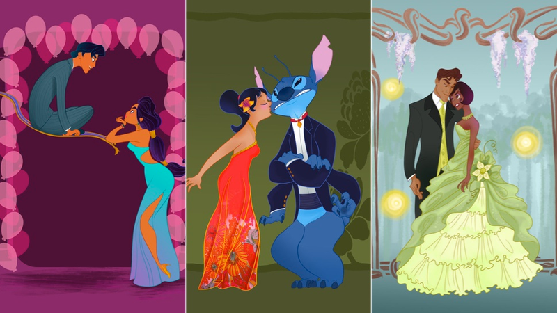 Illustration for article titled Here's What it Would Look Like if Disney Princesses Went to the Prom